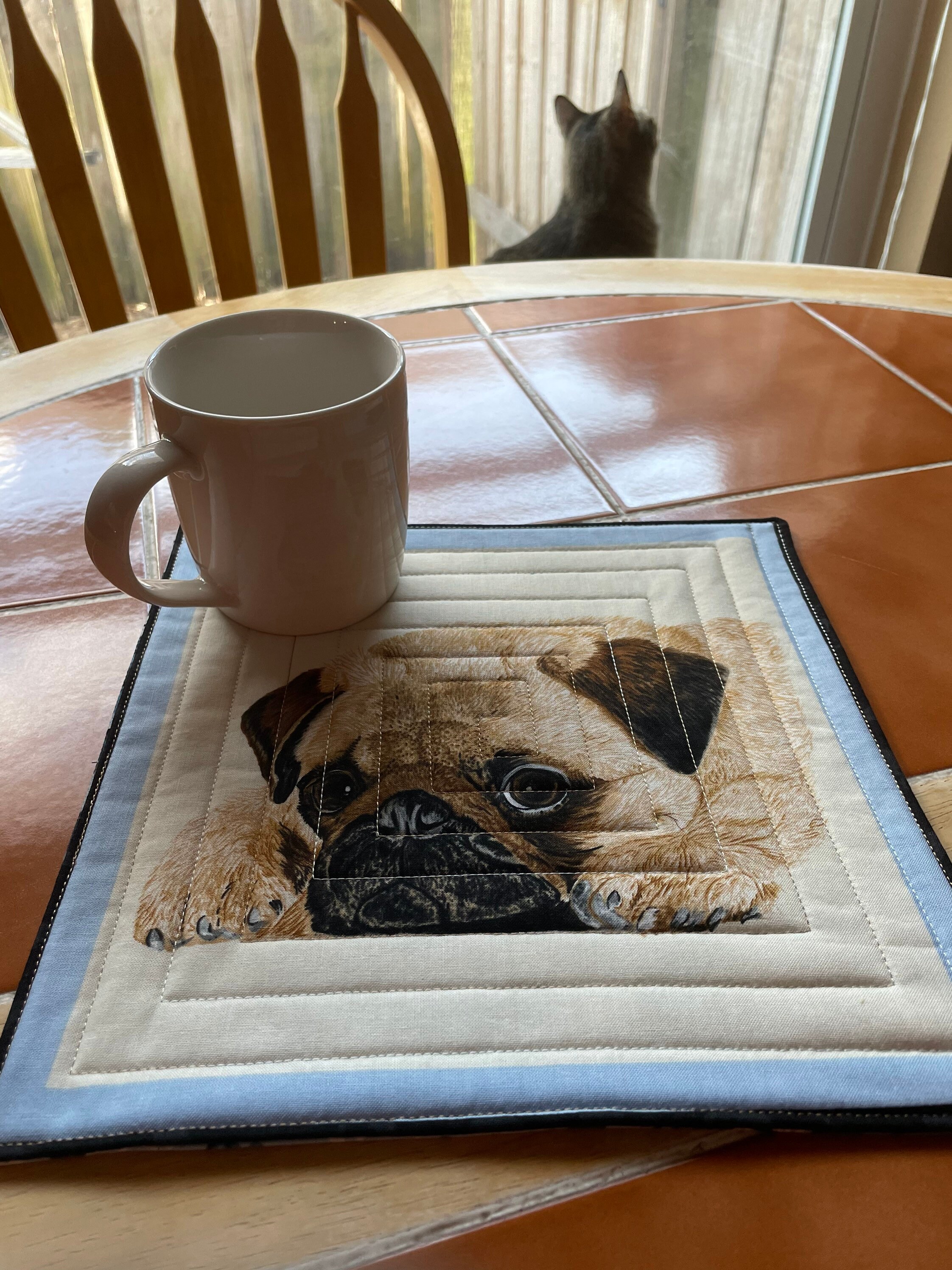 Pug Dog Mug Rug or Candle Mat dog lover gift for her little Etsy