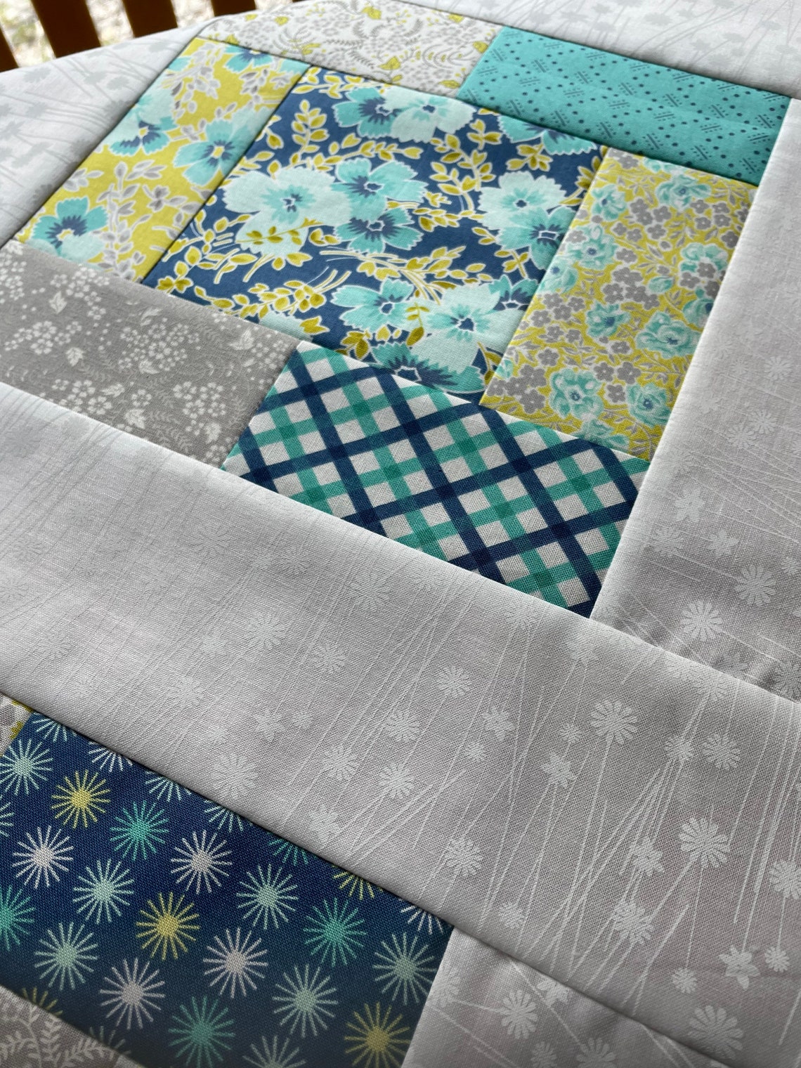 Flowers for Freya unfinished baby quilt TOP byLinzee McCray Etsy