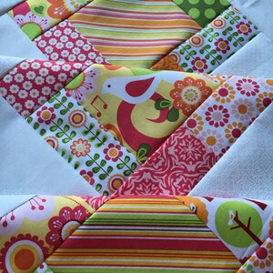 Quilt Top - Unfinished baby sized quilt - Summer Song by My Minds Eye for Riley Blake Designs - bright and fun 38 in x 38 in