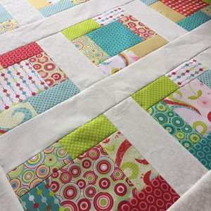 Quilt Top Unfinished baby sized  - Love Birds by My Minds Eye for Riley Blake Designs - bright and fun 38 in x 38 in