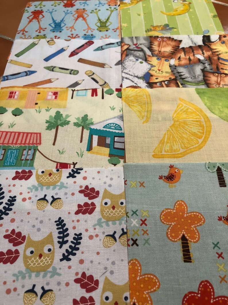 Novelty fabric charm pack set of 50 fabrics I Spy 5 inch Etsy