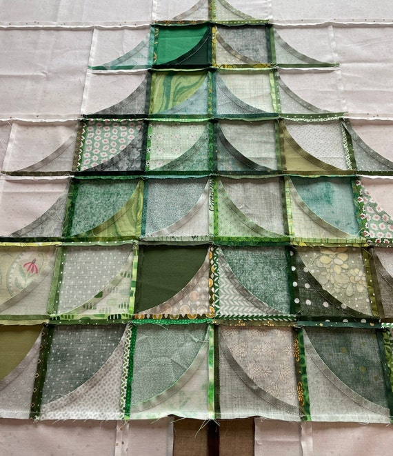 【関税＆送料込み】Herno Quilts Christmas Tree Quilt Top, Wall Hanging, Unfinished, 35 X 42