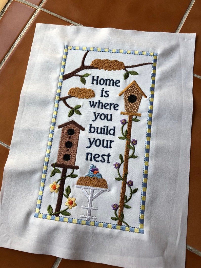 SEWING EMBROIDERED QUILT BLOCK