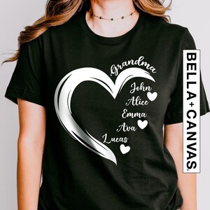 Custom Grandma Shirt, Grandma Heart Shirt, Nana Shirt With Grandkids Name, Mother's Day Shirt, Gift For Grandma