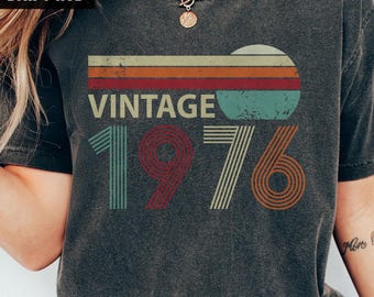 Vintage 1976 50th Birthday Shirt, Retro Style Tee