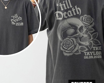 Comfort Colors® Custom Til Death Shirt, Skeleton Bride Shirt, Wedding Date Newlywed Tees, Wedding Day Shirt, Til Death Married Couple