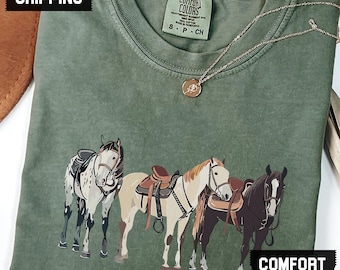 Comfort Colors® Western Shirt, Horse Shirt, Western Graphic Tee, Cowgirl Tshirt, Horse Girl T Shirt, Ranch Girl Tee, Cowboy Graphic Shirt