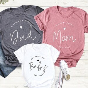 Family Last Name & EST. Year Personalized, Family Anniversary Shirt, Daddy, Mom, Grandma, Grandpa, Baby, Son, Family Shirts, Daughter