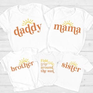 First Trip Around The Sun Birthday Shirt, Sun Matching Family Shirts, First Trip Birthday Outfit, Boho Sunshine Birthday, Mommy and Me Shirt