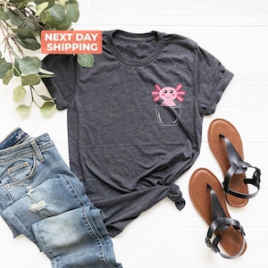 Pocket Tee, Axolotl Shirt, Animal Lover Tee, Axolotl Gifts, Pocket Axolotl Shirt, Axolotl Birthday Shirt, Cute Axolotl Shirt, Gifts for Her