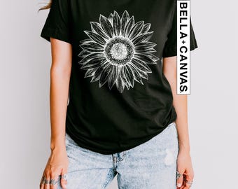 Sunflower Graphic Tee - Floral Shirt, Sunshine Design
