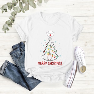 Stethoscope Christmas Tree Shirt, Christmas Nurse Shirt, Stethoscope Nurse Tee, Stethoscope Tree Shirt, Gift For Nurses , Gift for Doctor