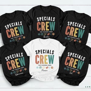 Custom Specials Crew Teacher Shirts, Custom Special Matching Elective Teacher Shirts, Custom Teacher Shirt, Personalized School T shirt