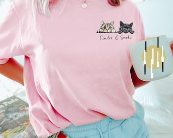 Custom Cat Shirt, Comfort Colors Shirt, Personalized Cat Shirt, Cat Lovers Shirt, Gift for Mom, Gift for Dad, Mothers Day Gift, Fathers Day