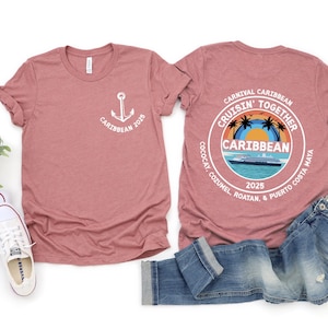 Custom Caribbean Cruise Shirt, Caribbean Cruise TShirt, Front Back Custom Family Cruise Shirts, Family Matching Cruise Shirt, Group Cruise