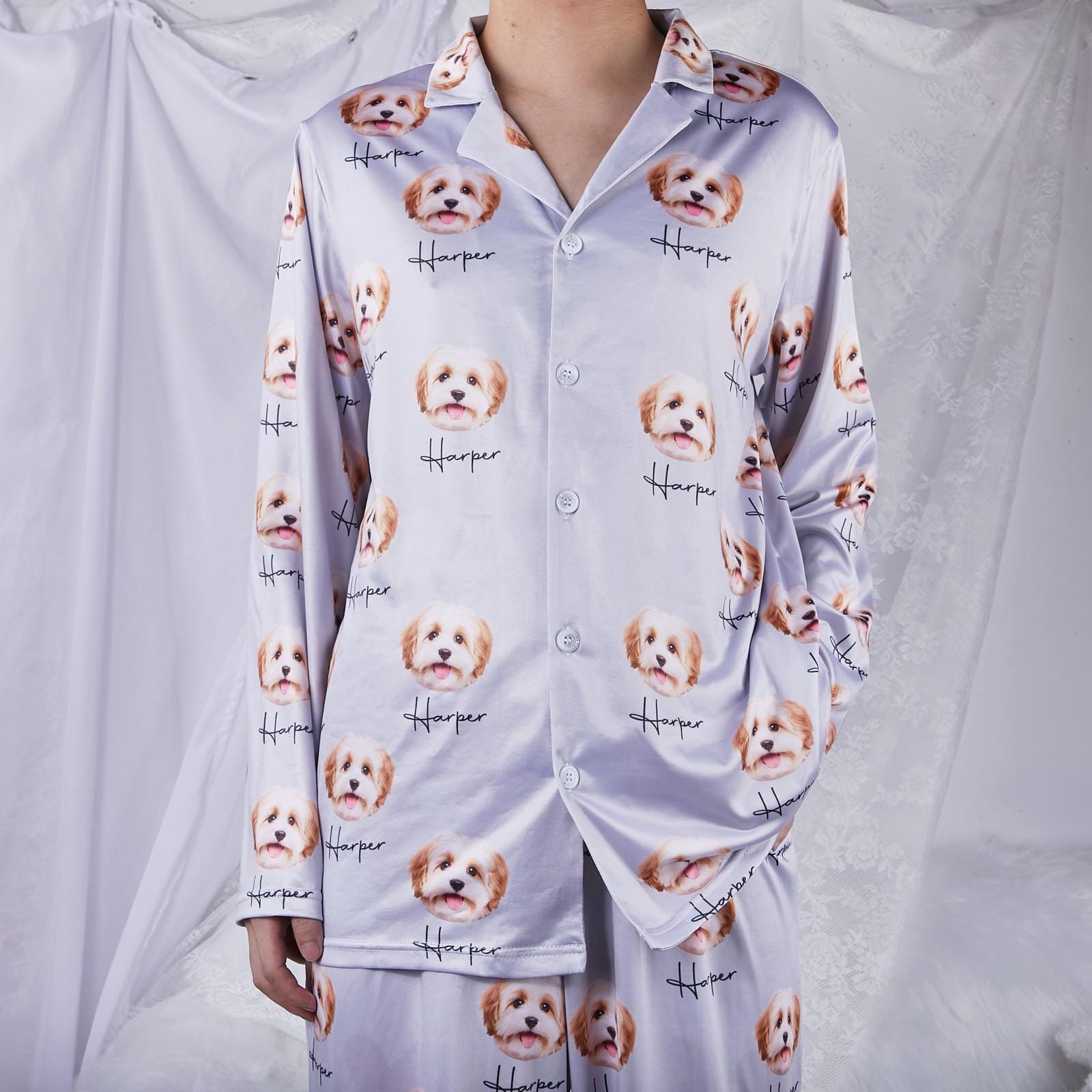 Personalized Pajama Set,Custom Face or Pet Photo Pajamas,Family Pj Pants,Couples Pjs，Pajama Party，Gift for Family Christmas