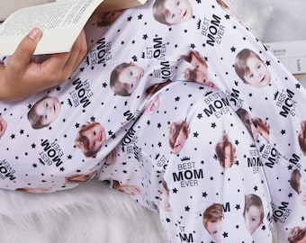 Custom Face Pajama Pants, Personalized Photo Pajamas, Gift for Dad/Mom