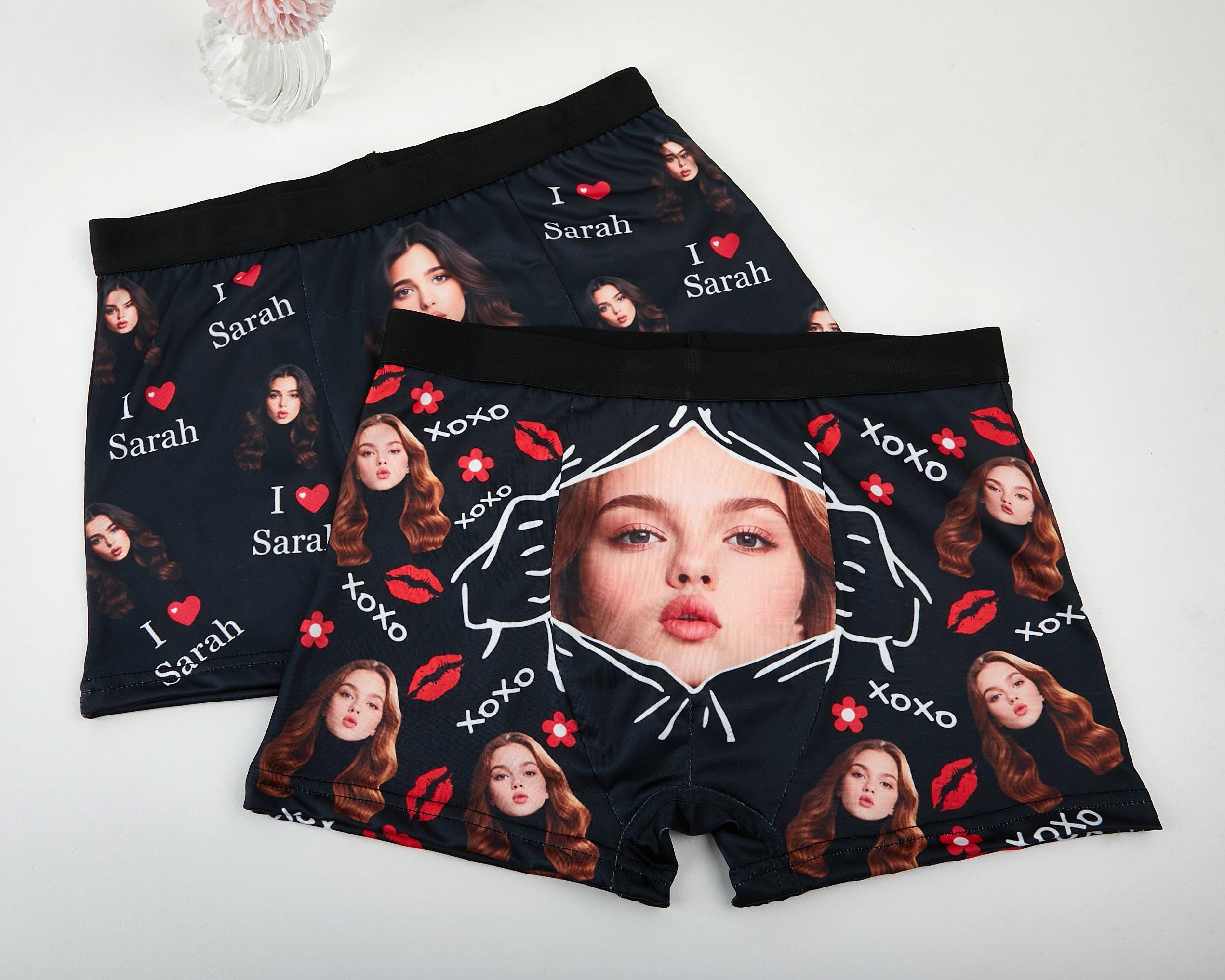 Sous-vêtements personnalisés pour homme, Boxers personnalisés pour homme, Boxers personnalisés avec photo, Sous-vêtements avec photo, Cadeau d'anniversaire/d'anniversaire pour lui
