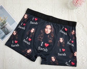 Boxer avec nom, boxers cadeau d'anniversaire pour petit ami, boxers visage personnalisés avec nom pour anniversaire, boxers photo pour homme/petit ami/mari.