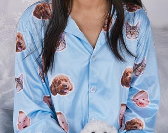 Personliga pyjamasar med husdjursporträtt, personliga fotopyjamasar, födelsedagspresenter, julklappar