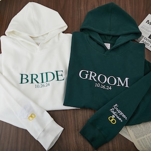 Custom Mrs. Embroidered Sweatshirt,Hubby Wifey,Future Mrs. and Mr. Hoodie,Matching Couples Sweatshirts,Engagement Gift,Honeymoon Sweatshirts