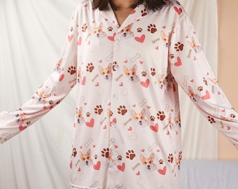Pigiama personalizzato, pigiama con foto di animali o volti personalizzati, pantaloni da pigiama per la famiglia, pigiama per coppie, regalo di Natale per la famiglia