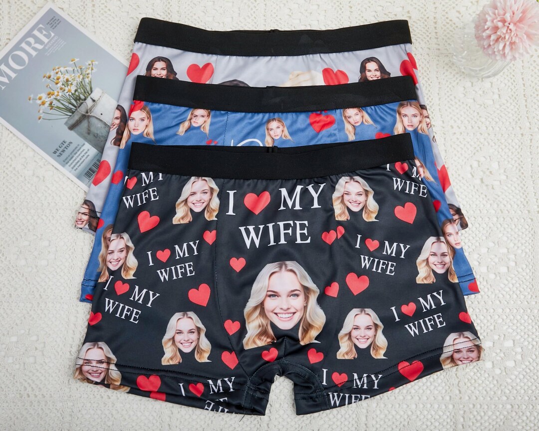Personalized Face Boxers, Custom Photo Underwear, Anniversary Gift for ...