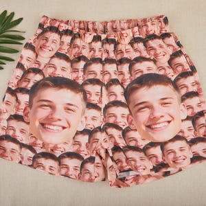Strandshort met foto op maat, gepersonaliseerde zwembroek heren, grappige zwembroek, strandshort met gezicht, cadeaus voor vriend