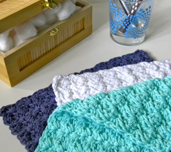Items similar to Cotton Crocheted Washcloth Set on Etsy