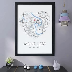 Carte, Où tout a commencé Affiche, Coordonnées Image, où nous nous sommes rencontrés Carte du cœur Plan de ville personnalisé Plan de ville comme cadeau de mariage