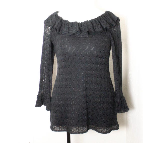 black knit long sleeve mini dress IONA LONG SLEEVE KNIT MINI DRESS