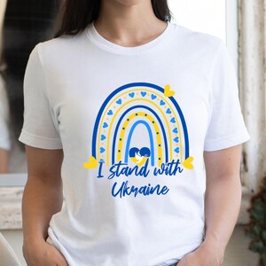 I Stand With Ukraine Shirt For Women Or Men, Free Ukrainian Shirt, Vintage Rainbow Save Ukraine Tee, Support Ukraine Shirt, Zelensky Shirt