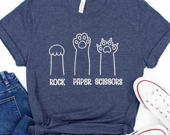 Rock Paper Scissors Shirt, Funny Cat Paw Shirt, Pet Lover Shirt, Gift for Cat Mom, Shirt for Cat Lover, Cat Owner Shirt, Cat Paws Tee