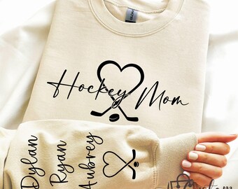 Personalized Hockey Mom Sweatshirt: Custom Name Hoodie, Personalized Hockey Hoodie, Hockey Mom Sweatshirt