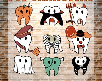 Halloween Teeth DTF Transfer: Spooky Dental Designs Iron-On