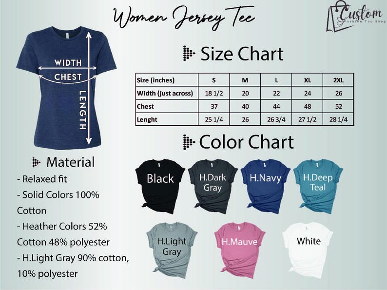 a women's size chart for a t - shirt