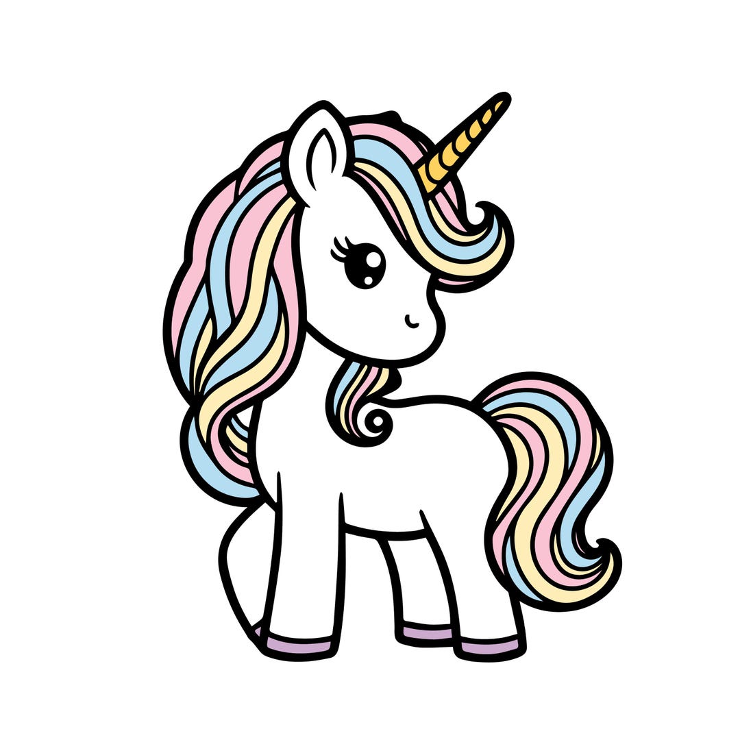 Baby Unicorn Layered SVG Cut File for Cricut Silhouette Cute Magical ...