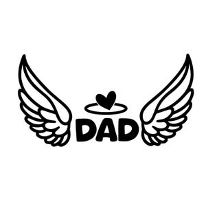Dad Memorial SVG, In Memory of Dad SVG, Dad in Heaven png, geheugen clipart, beschermengel png, rust in vrede SVG