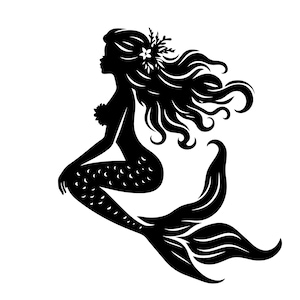Mermaid svg, mermaid cut files, mermaid clipart, mermaid silhouette, mermaid png, Mermaid cut files for cricut & silhouette