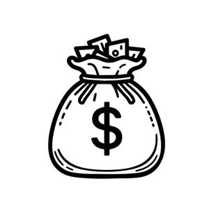 File Svg sacco di soldi / Clipart sacco di soldi / Svg sacco di soldi / Svg sacco di dollari / Svg dollaro / File Png Jpg Eps per Cricut Silhouette stampabile