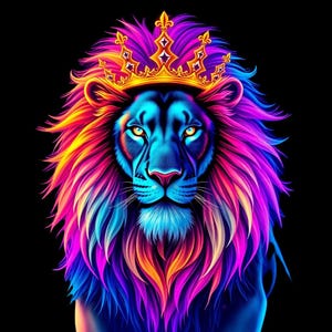 Bunter majestätischer Löwe PNG