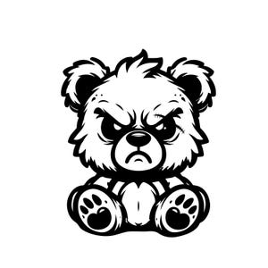 Teddy Bear King Money Bag Svg File / Cicatrice Faccia Benda Ricco Selvaggio Hip Hop Gangster / Png Jpg Eps File per Cricut Silhouette Stampabile