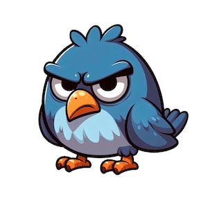 Grumpy Birds Clipart, Cute Fluffy Birds, Digital Clipart, Watercolor clipart, High Quality PNG, Printable clipart, Digital download