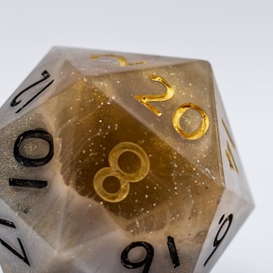 Dwarven Treasure - Amber & Stone Dnd 35mm Dice Chonk
