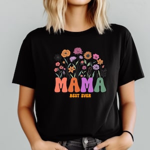 Retro Floral Mama T-Shirt, Shirt for Mom for Mother&#39;s Day, Mama T-Shirt, Mom Shirt for Mom, Mama Tee, Mother&#39;s Day Gift, Mother&#39;s Day Shirt