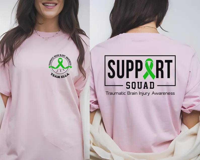 Comfort Colors® Custom Traumatic Brain Injury Awareness Shirt, Green ...