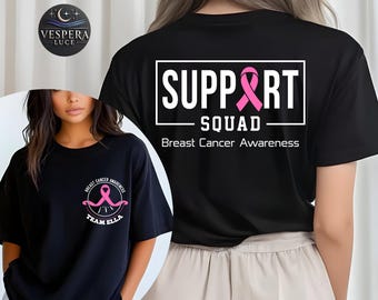 Breast Cancer Support Squad T-Shirt, Pink Ribbon Awareness Tee