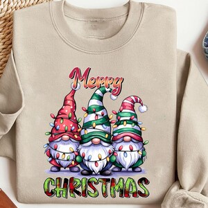 Christmas Gnomes Sweatshirt: Holiday Lights Crewneck