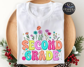 Personalized Second Grade T-Shirt, Custom Back to School Teacher Shirt