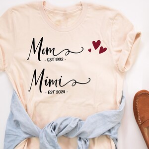 Mom Mimi Shirt, Custom Est. Mimi Shirt, Mimi Birthday Gift for New Mimi, Mother&#39;s Day Gift for Mimi, New Mama Gift, Mimi Life Shirt, Mom Tee